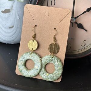 Sage green handmade clay earrings